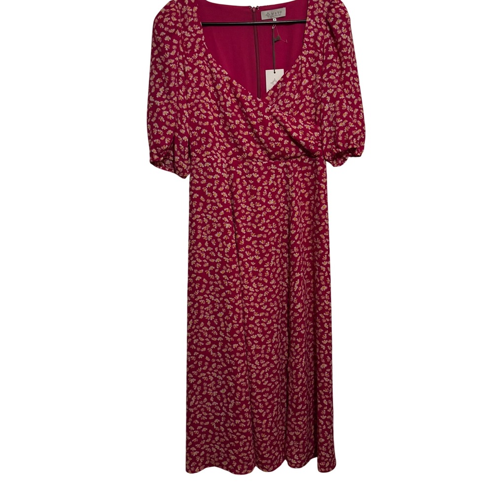 WAYF Women's Dress Small‎ NWT Puff Sleeves Sweatheart Neckline